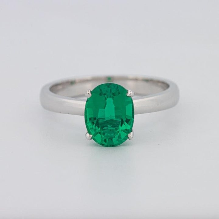 1.90 CT Oval Green Emerald Ring - ZIZOV DIAMONDS