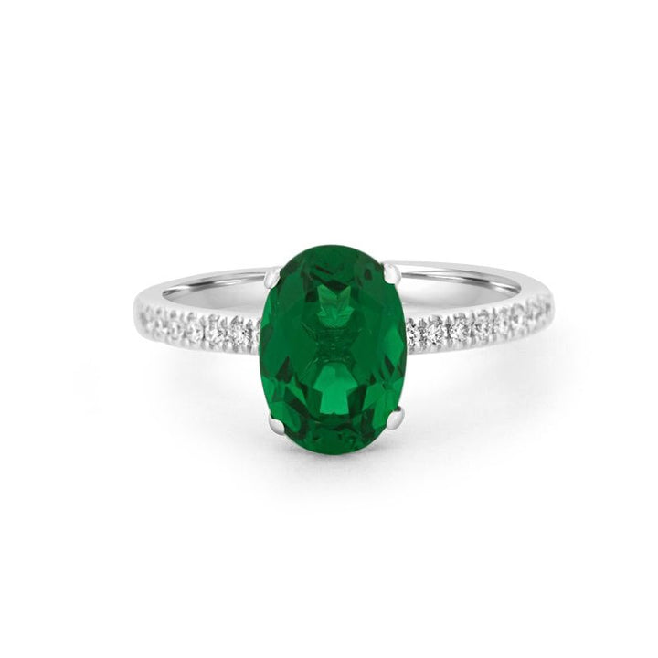 1.90 CT Oval Green Emerald Ring - ZIZOV DIAMONDS