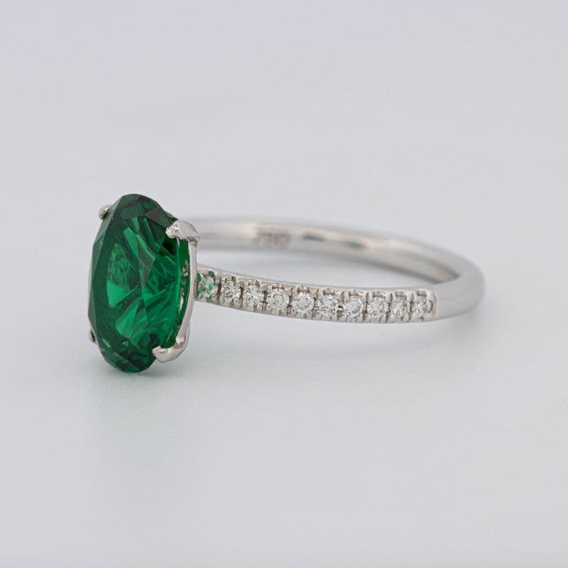 1.90 CT Oval Green Emerald Ring - ZIZOV DIAMONDS