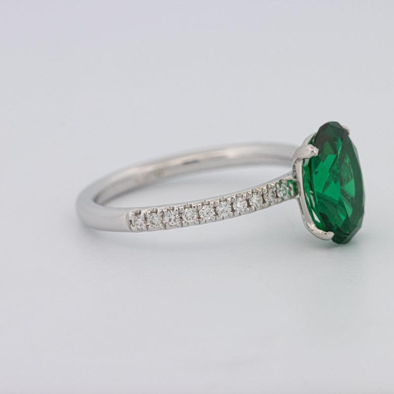 1.90 CT Oval Green Emerald Ring - ZIZOV DIAMONDS
