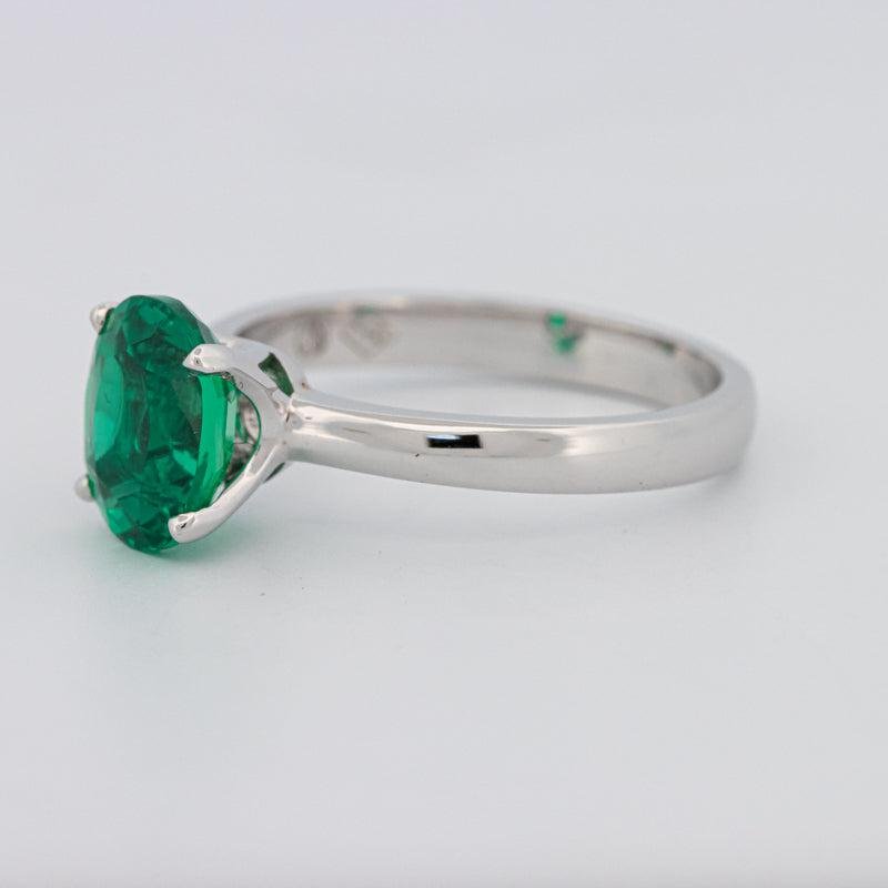 1.90 CT Oval Green Emerald Ring - ZIZOV DIAMONDS