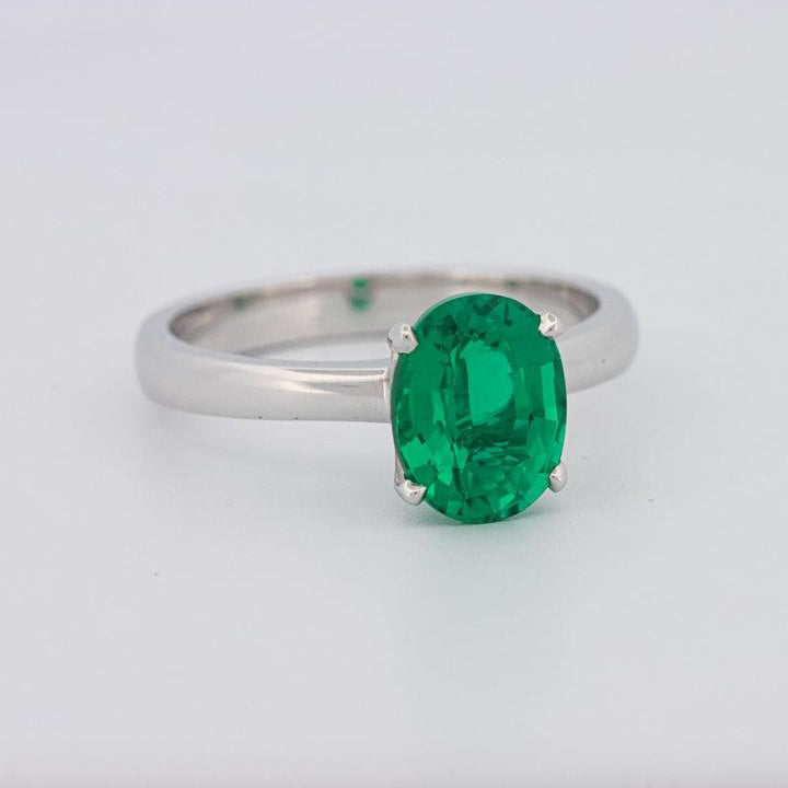 1.90 CT Oval Green Emerald Ring - ZIZOV DIAMONDS