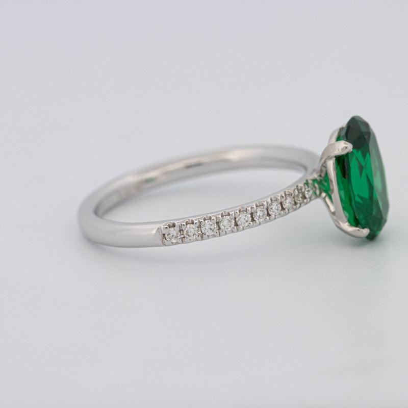 1.90 CT Oval Green Emerald Ring - ZIZOV DIAMONDS