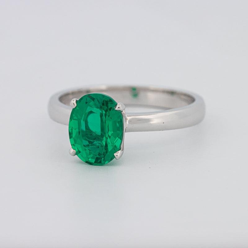 1.90 CT Oval Green Emerald Ring - ZIZOV DIAMONDS