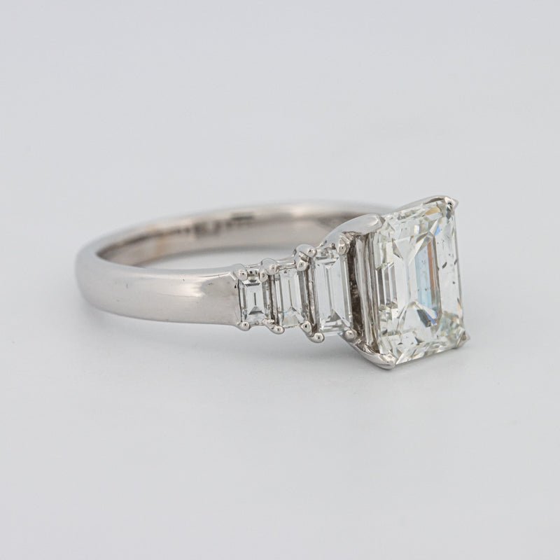 2 CT Emerald Cut Trilogy Solitaire - ZIZOV DIAMONDS