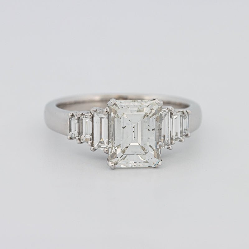 2 CT Emerald Cut Trilogy Solitaire - ZIZOV DIAMONDS