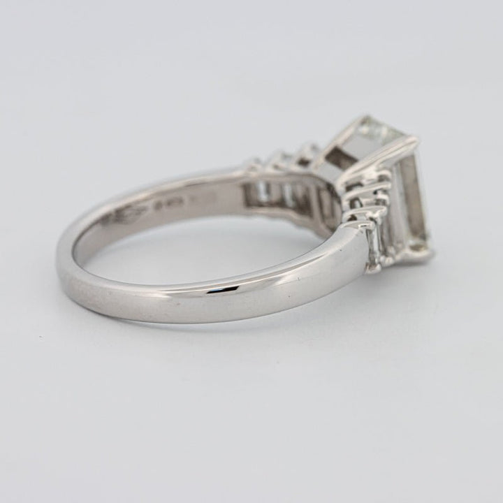 2 CT Emerald Cut Trilogy Solitaire - ZIZOV DIAMONDS