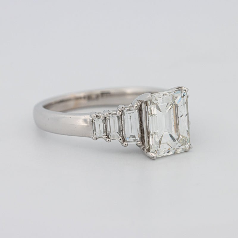 2 CT Emerald Cut Trilogy Solitaire - ZIZOV DIAMONDS