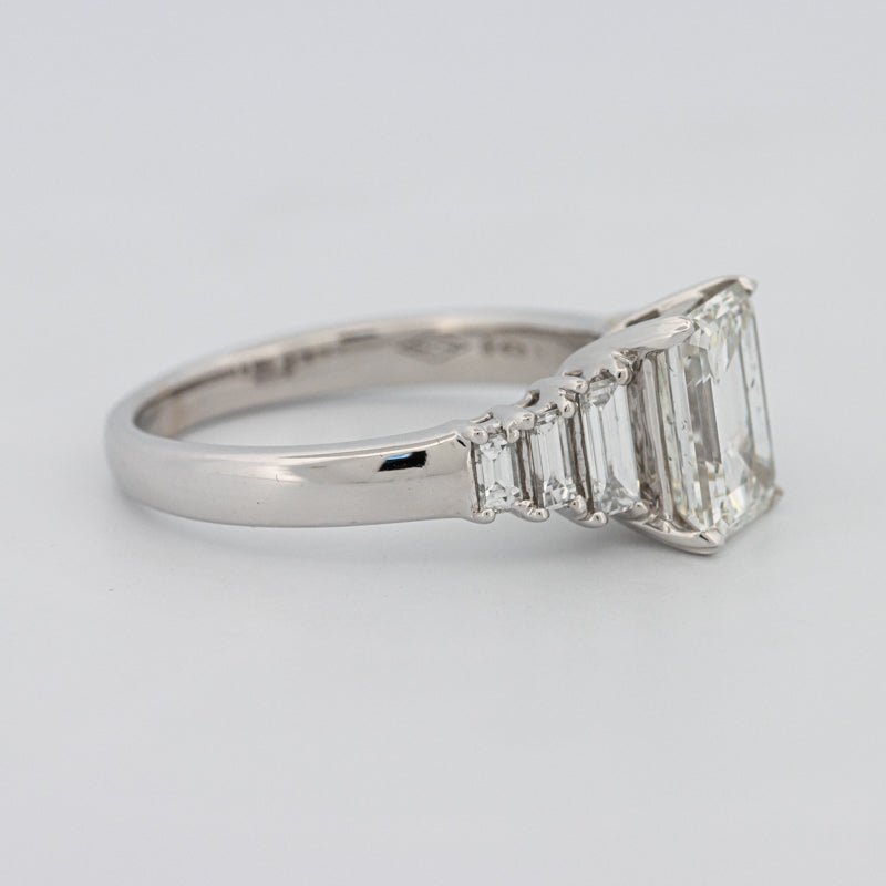 2 CT Emerald Cut Trilogy Solitaire - ZIZOV DIAMONDS