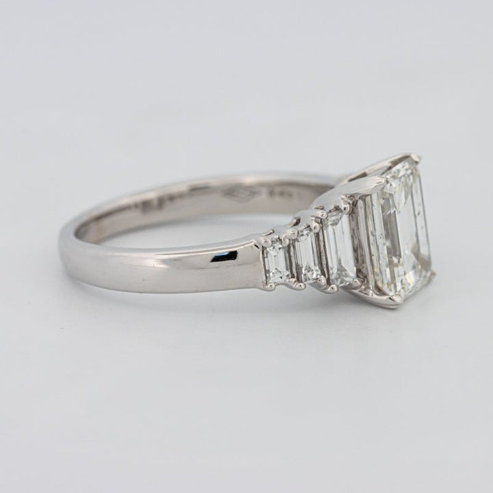 2 CT Emerald Cut Trilogy Solitaire - ZIZOV DIAMONDS