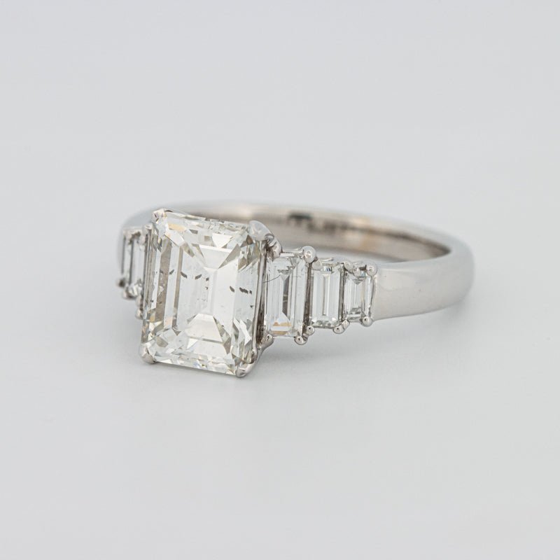 2 CT Emerald Cut Trilogy Solitaire - ZIZOV DIAMONDS