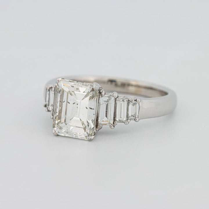 2 CT Emerald Cut Trilogy Solitaire - ZIZOV DIAMONDS