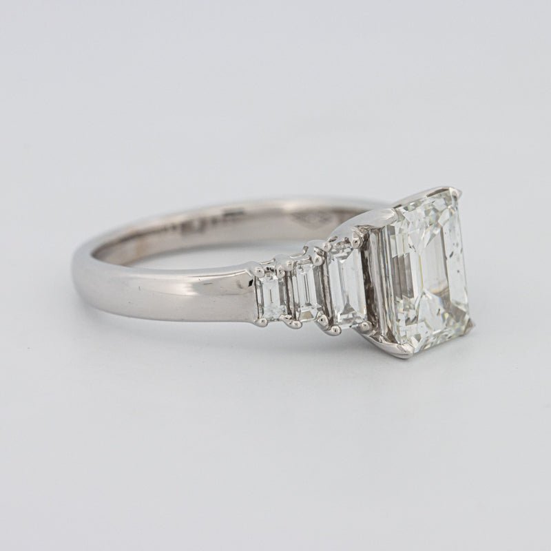 2 CT Emerald Cut Trilogy Solitaire - ZIZOV DIAMONDS