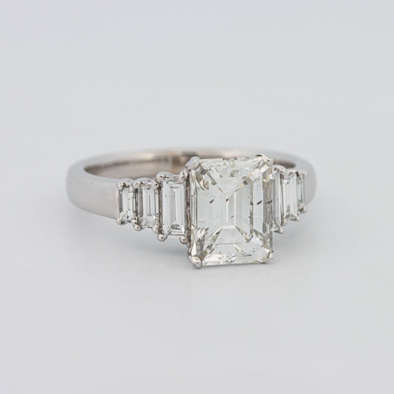 2 CT Emerald Cut Trilogy Solitaire - ZIZOV DIAMONDS