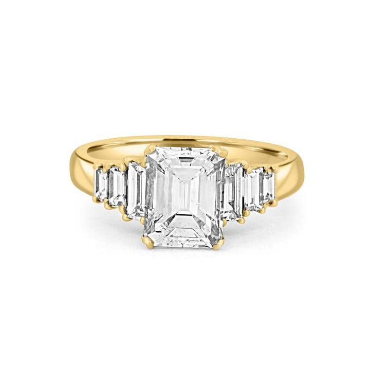 2 CT Emerald Cut Trilogy Solitaire - ZIZOV DIAMONDS