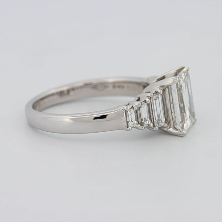 2 CT Emerald Cut Trilogy Solitaire - ZIZOV DIAMONDS