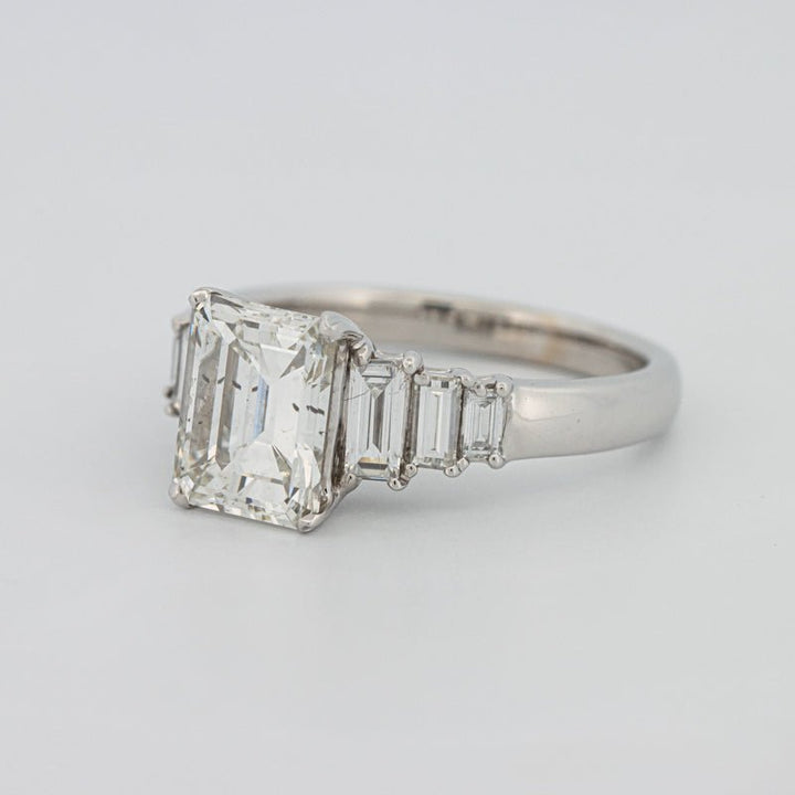2 CT Emerald Cut Trilogy Solitaire - ZIZOV DIAMONDS
