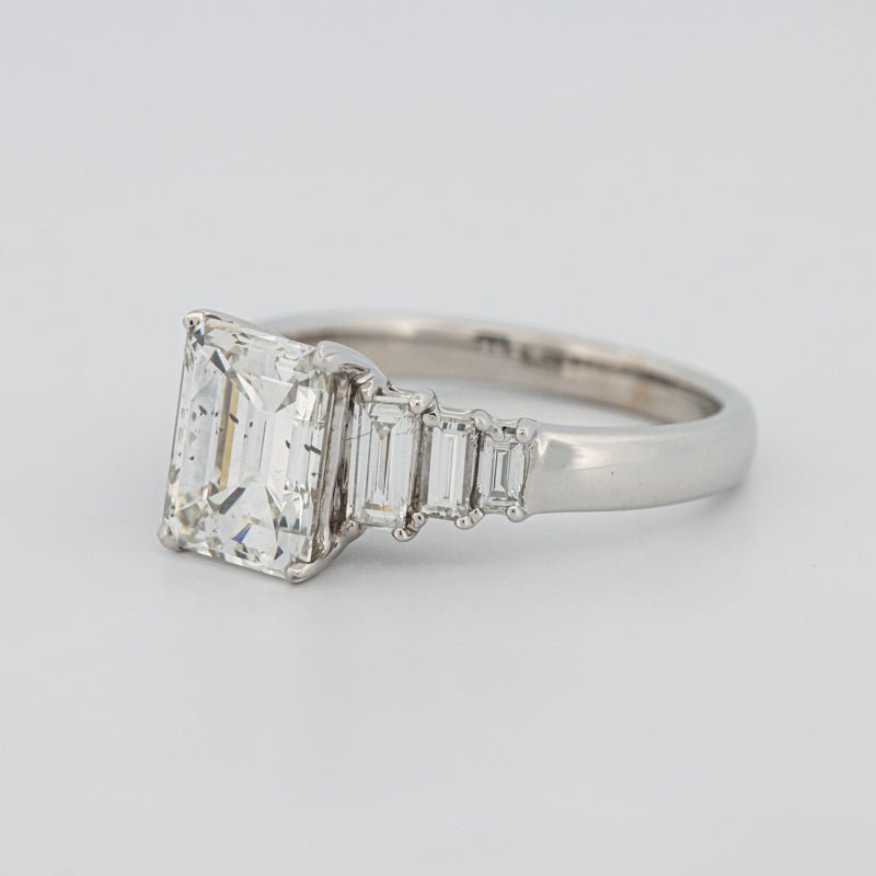 2 CT Emerald Cut Trilogy Solitaire - ZIZOV DIAMONDS