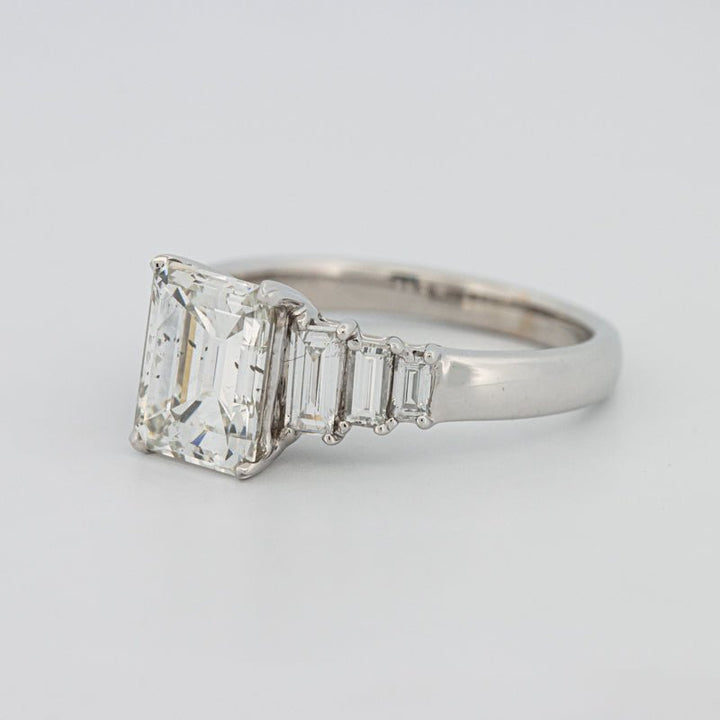 2 CT Emerald Cut Trilogy Solitaire - ZIZOV DIAMONDS