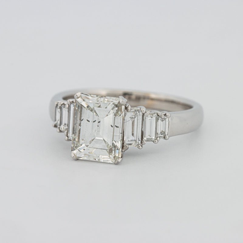 2 CT Emerald Cut Trilogy Solitaire - ZIZOV DIAMONDS