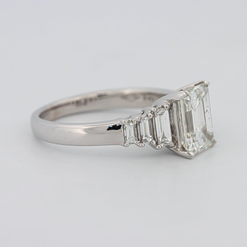 2 CT Emerald Cut Trilogy Solitaire - ZIZOV DIAMONDS