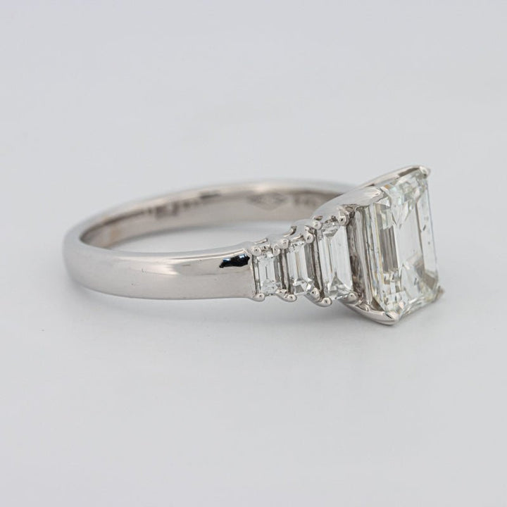 2 CT Emerald Cut Trilogy Solitaire - ZIZOV DIAMONDS
