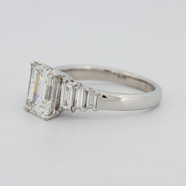 2 CT Emerald Cut Trilogy Solitaire - ZIZOV DIAMONDS