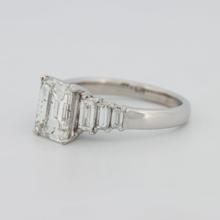 2 CT Emerald Cut Trilogy Solitaire - ZIZOV DIAMONDS