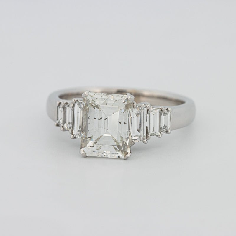2 CT Emerald Cut Trilogy Solitaire - ZIZOV DIAMONDS