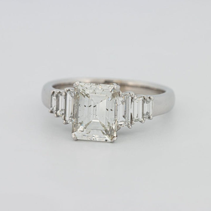2 CT Emerald Cut Trilogy Solitaire - ZIZOV DIAMONDS