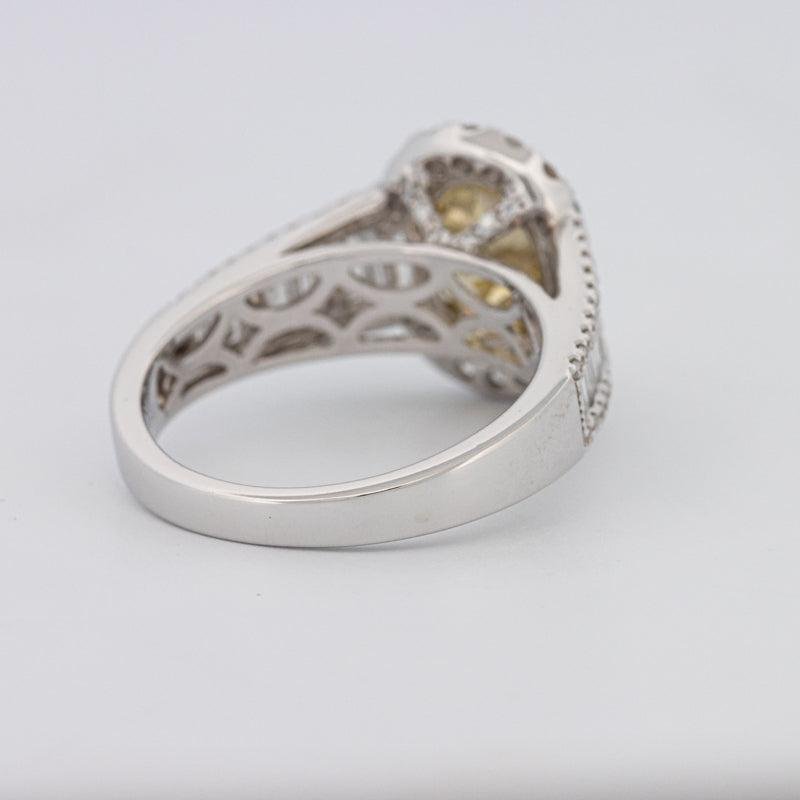 2 CT Fancy Deep Yellow Oval Halo Solitaire - ZIZOV DIAMONDS