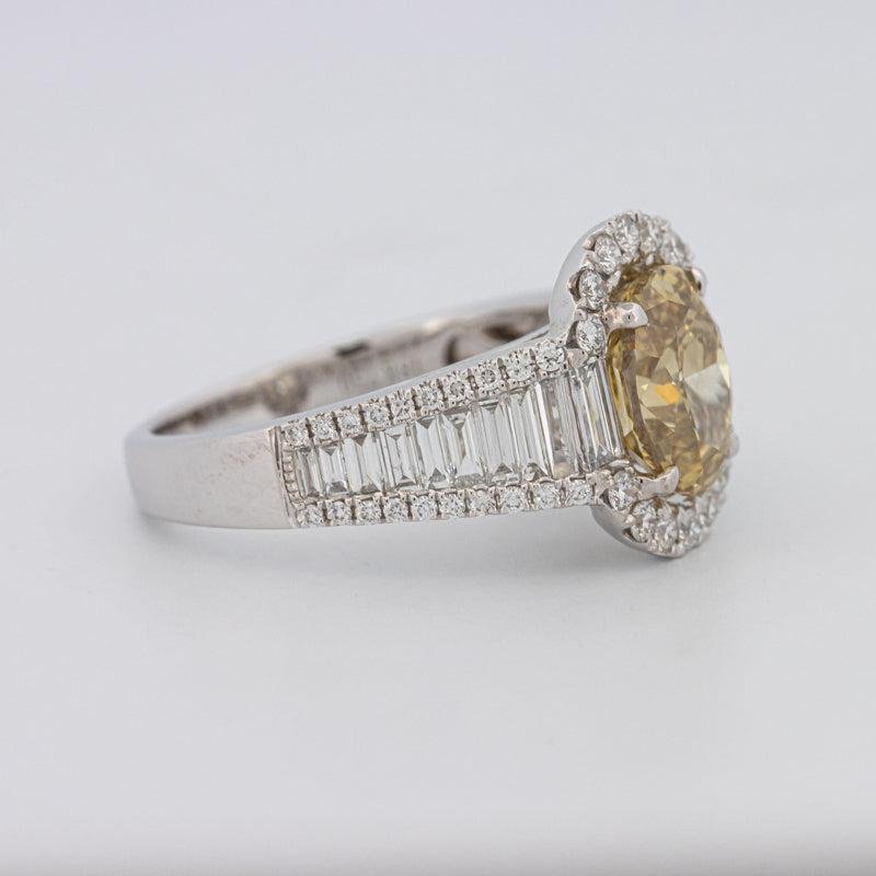 2 CT Fancy Deep Yellow Oval Halo Solitaire - ZIZOV DIAMONDS