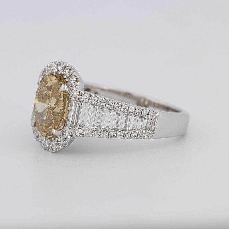 2 CT Fancy Deep Yellow Oval Halo Solitaire - ZIZOV DIAMONDS