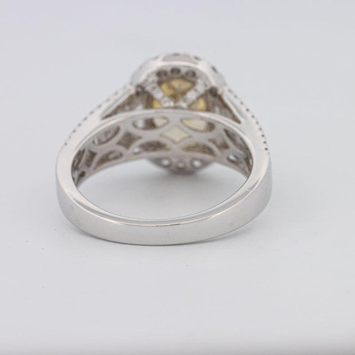 2 CT Fancy Deep Yellow Oval Halo Solitaire - ZIZOV DIAMONDS
