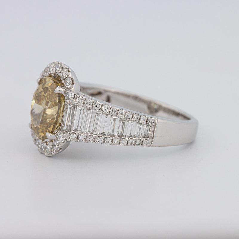 2 CT Fancy Deep Yellow Oval Halo Solitaire - ZIZOV DIAMONDS