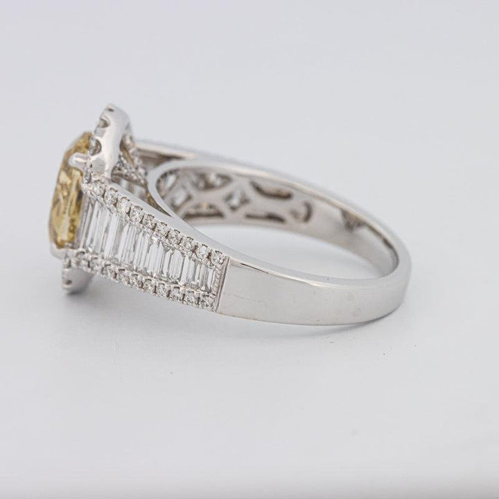2 CT Fancy Deep Yellow Oval Halo Solitaire - ZIZOV DIAMONDS
