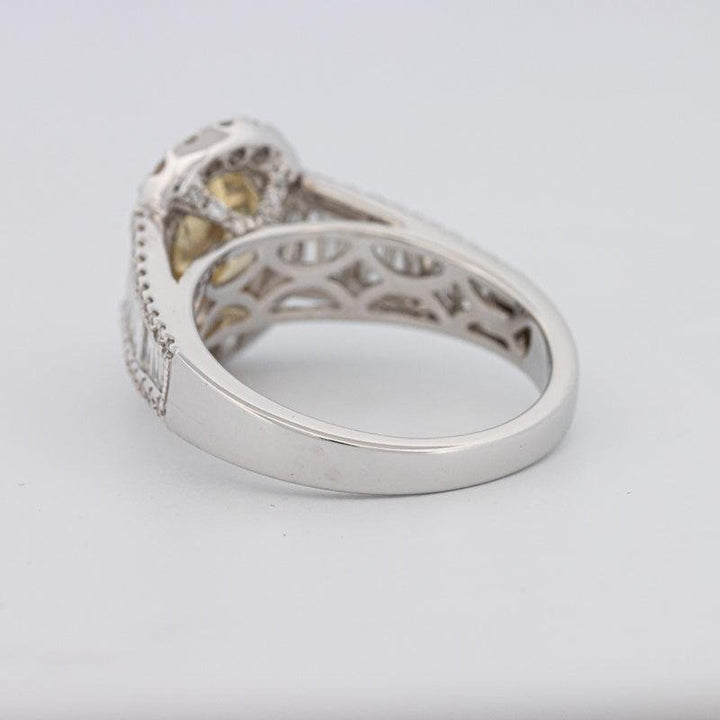 2 CT Fancy Deep Yellow Oval Halo Solitaire - ZIZOV DIAMONDS