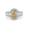 2 CT Fancy Deep Yellow Oval Halo Solitaire - ZIZOV DIAMONDS