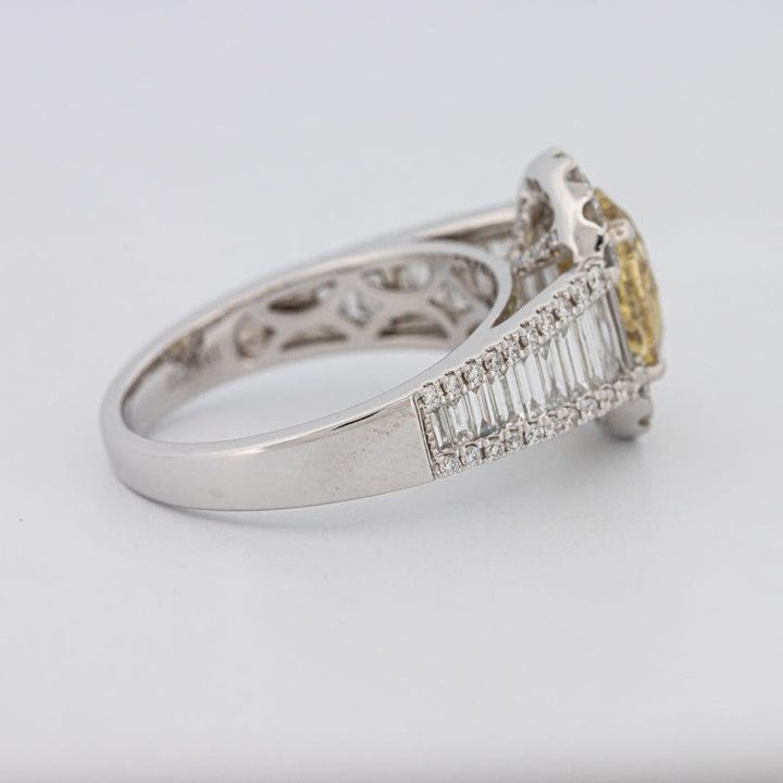 2 CT Fancy Deep Yellow Oval Halo Solitaire - ZIZOV DIAMONDS