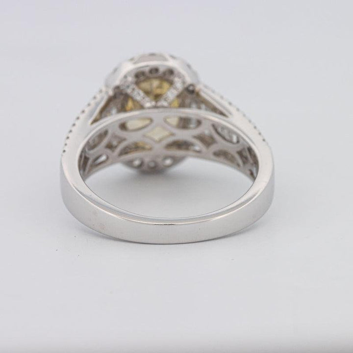 2 CT Fancy Deep Yellow Oval Halo Solitaire - ZIZOV DIAMONDS