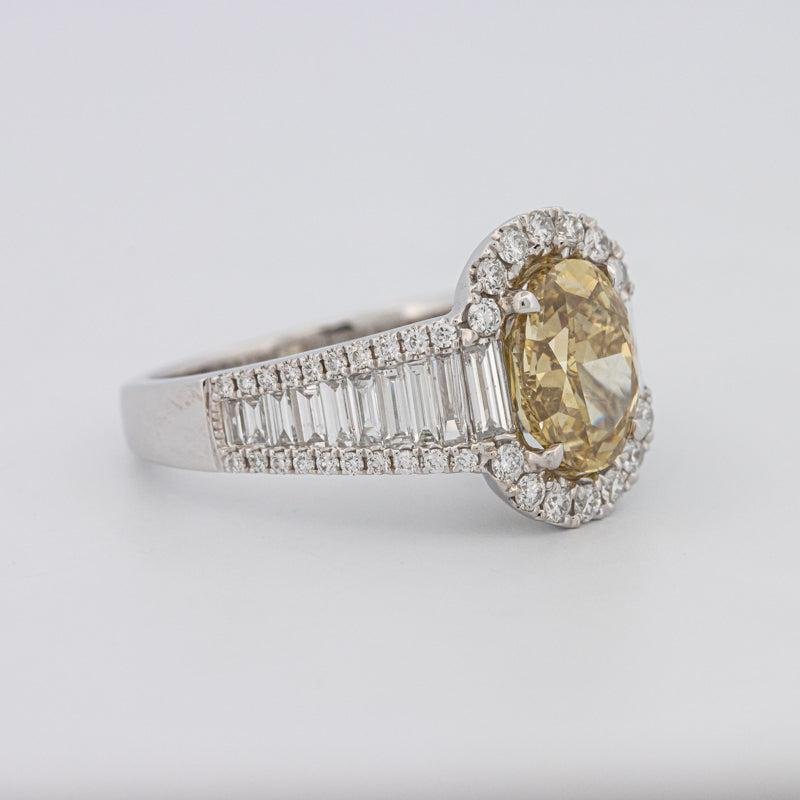 2 CT Fancy Deep Yellow Oval Halo Solitaire - ZIZOV DIAMONDS