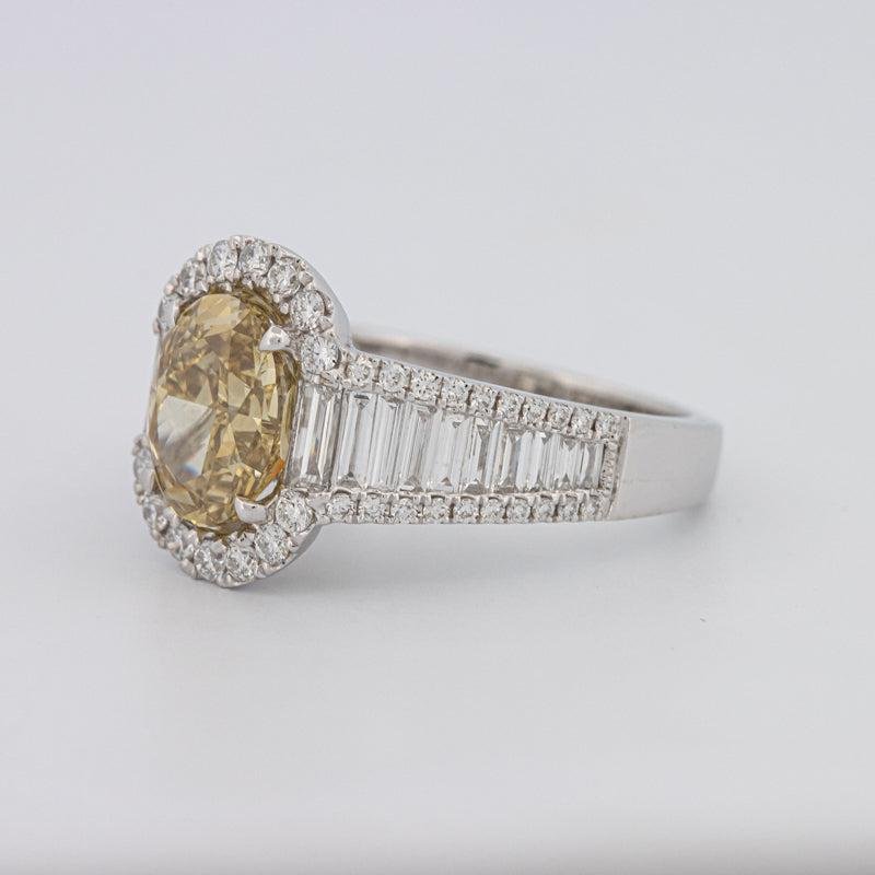 2 CT Fancy Deep Yellow Oval Halo Solitaire - ZIZOV DIAMONDS