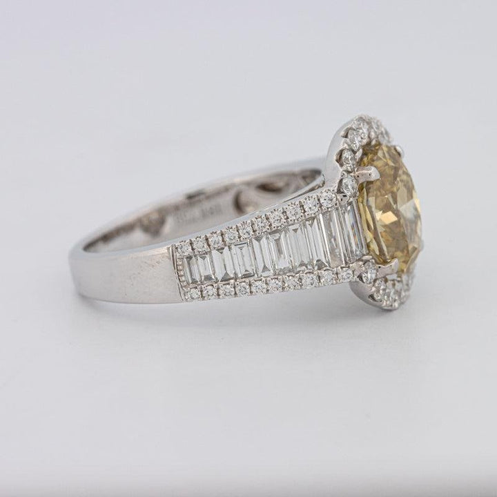 2 CT Fancy Deep Yellow Oval Halo Solitaire - ZIZOV DIAMONDS