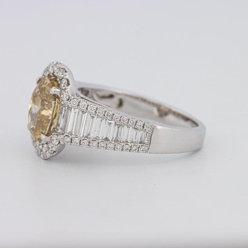 2 CT Fancy Deep Yellow Oval Halo Solitaire - ZIZOV DIAMONDS