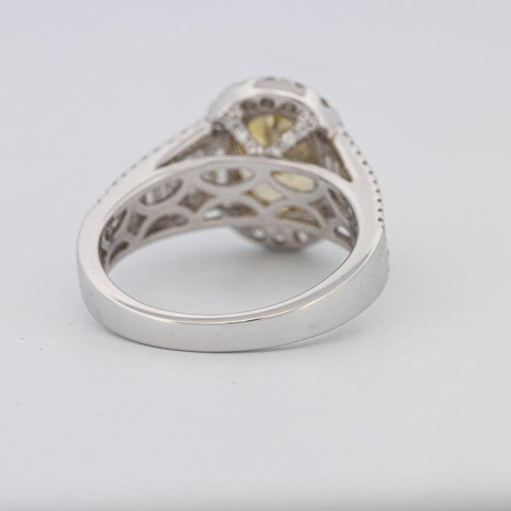 2 CT Fancy Deep Yellow Oval Halo Solitaire - ZIZOV DIAMONDS