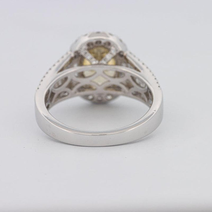 2 CT Fancy Deep Yellow Oval Halo Solitaire - ZIZOV DIAMONDS
