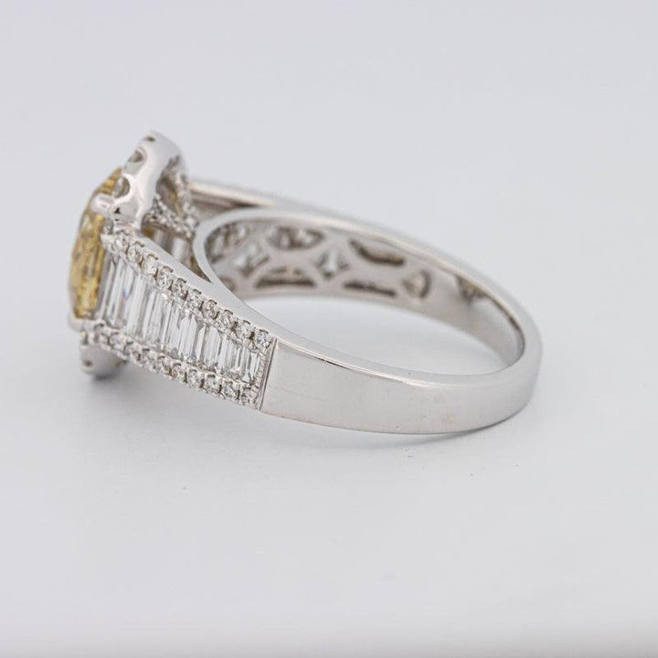 2 CT Fancy Deep Yellow Oval Halo Solitaire - ZIZOV DIAMONDS