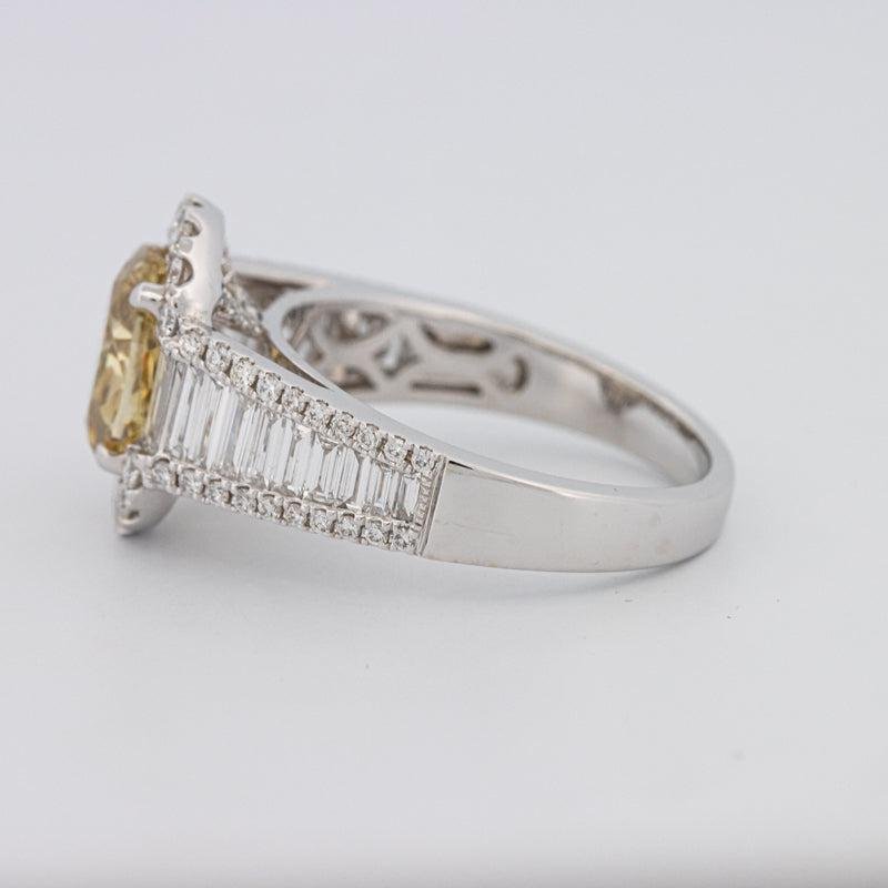 2 CT Fancy Deep Yellow Oval Halo Solitaire - ZIZOV DIAMONDS