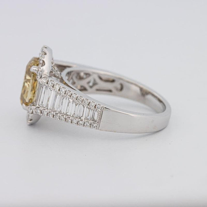 2 CT Fancy Deep Yellow Oval Halo Solitaire - ZIZOV DIAMONDS