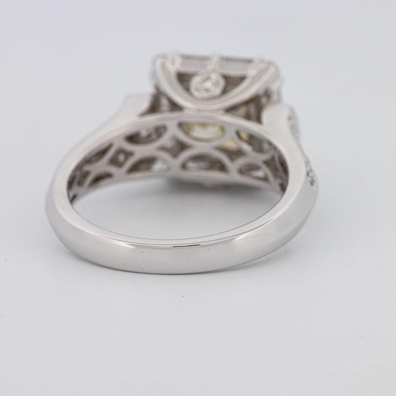 2 CT Fancy Light Yellow Square Radiant Halo Solitaire - ZIZOV DIAMONDS